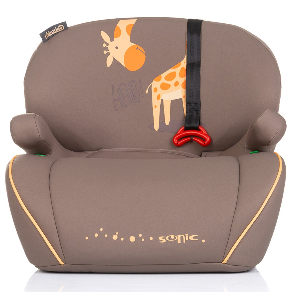 Inaltator auto Chipolino Sonic I-Size 125-150 cm cu sistem Isofix giraffe, testat ADAC