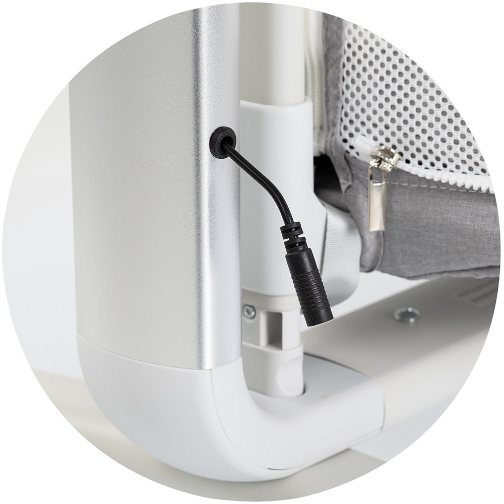 Leagan electric si patut pentru copii Chipolino Ultima cu laterala culisanta grey