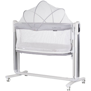 Leagan electric si patut pentru copii Chipolino Ultima cu laterala culisanta grey
