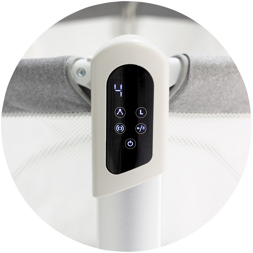 Leagan electric si patut pentru copii Chipolino Ultima cu laterala culisanta grey