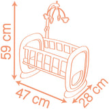 Leagan pentru papusa Smoby Baby Nurse Baby's Cot cu carusel