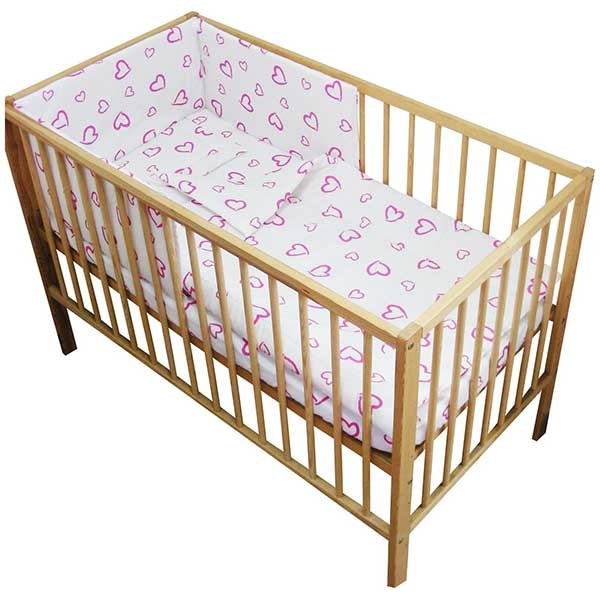 Lenjerie patut Hubners Inimioare 4 piese - gogobaby.ro