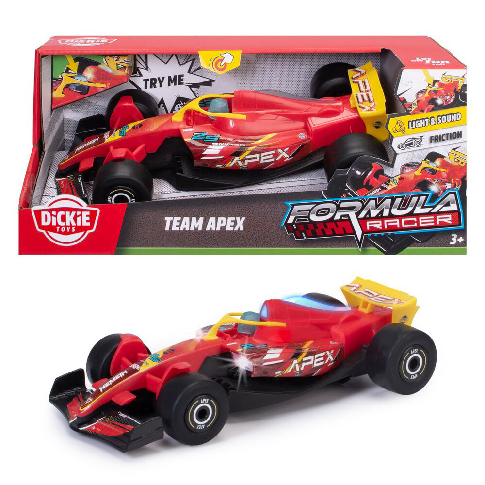 Masina Dickie Toys Formula Racer Team Apex 23 cm cu lumini si sunete