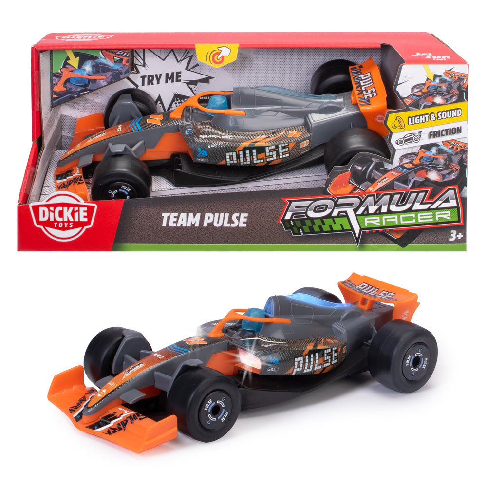 Masina Dickie Toys Formula Racer Team Pulse 23 cm cu lumini si sunete
