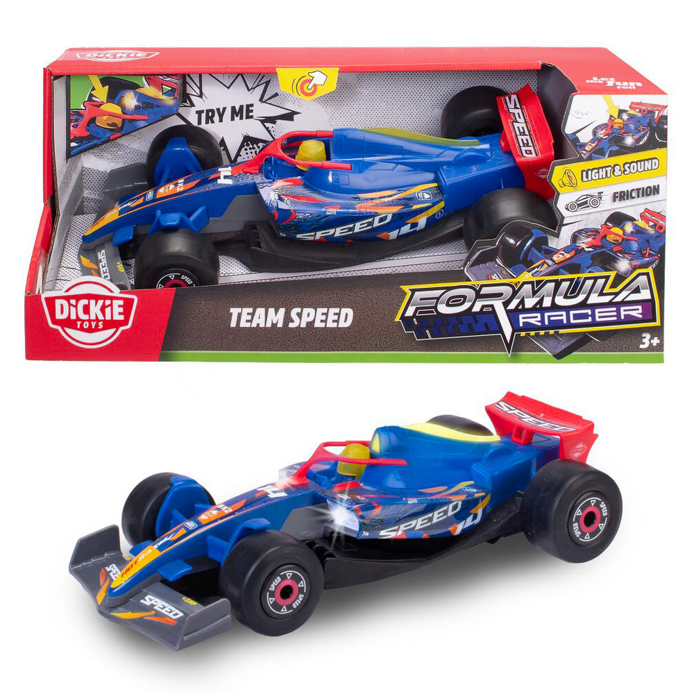 Masina Dickie Toys Formula Racer Team Speed 23 cm cu lumini si sunete