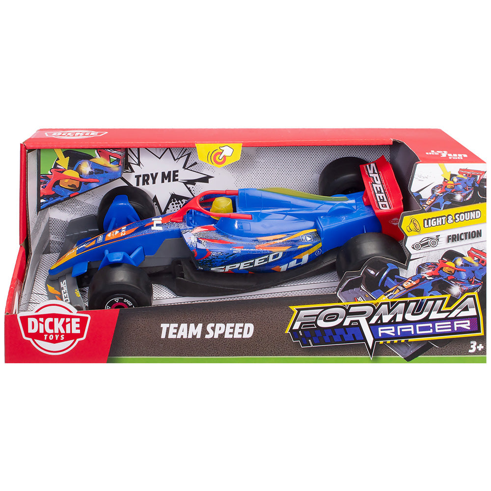 Masina Dickie Toys Formula Racer Team Speed 23 cm cu lumini si sunete