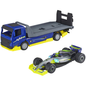 Masina Dickie Toys Formula Transporter Team Split 35 cm cu lumini si sunete