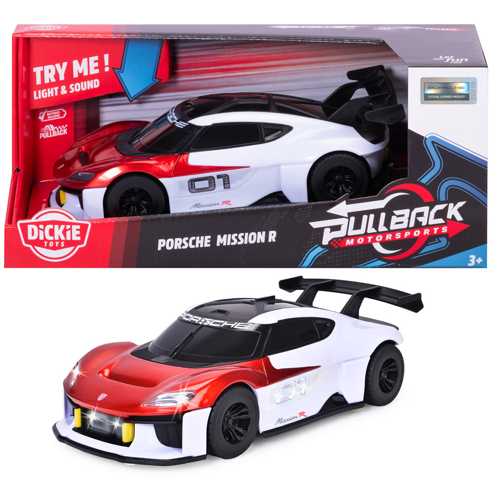 Masina Dickie Toys Porsche Mission R 21 cm cu lumini si sunete