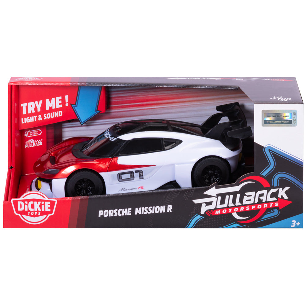 Masina Dickie Toys Porsche Mission R 21 cm cu lumini si sunete