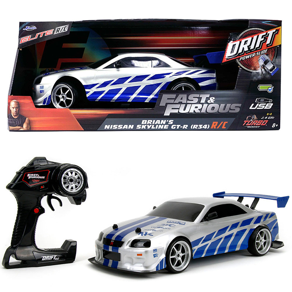 Masina Jada Toys RC Fast & Furious Nissan Skyline GT-R Drift 1:10 cu telecomanda