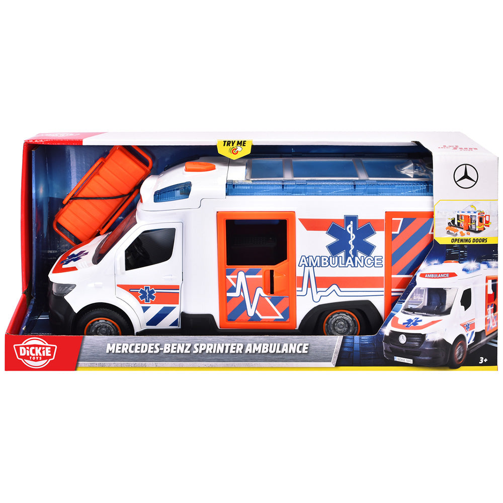 Masina ambulanta Dickie Toys Mercedes-Benz Sprinter cu lumini si sunete