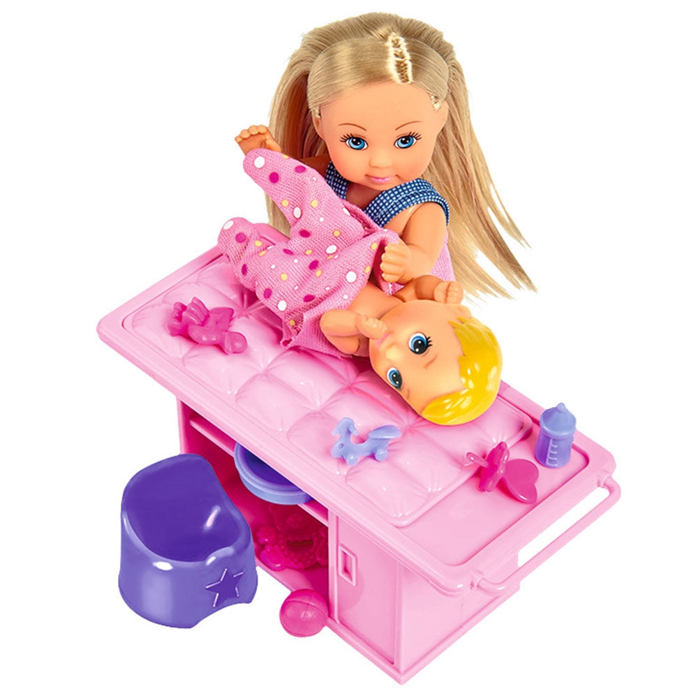 Papusa Simba Evi Love Babysitter 12 cm cu figurina si accesorii - gogobaby.ro