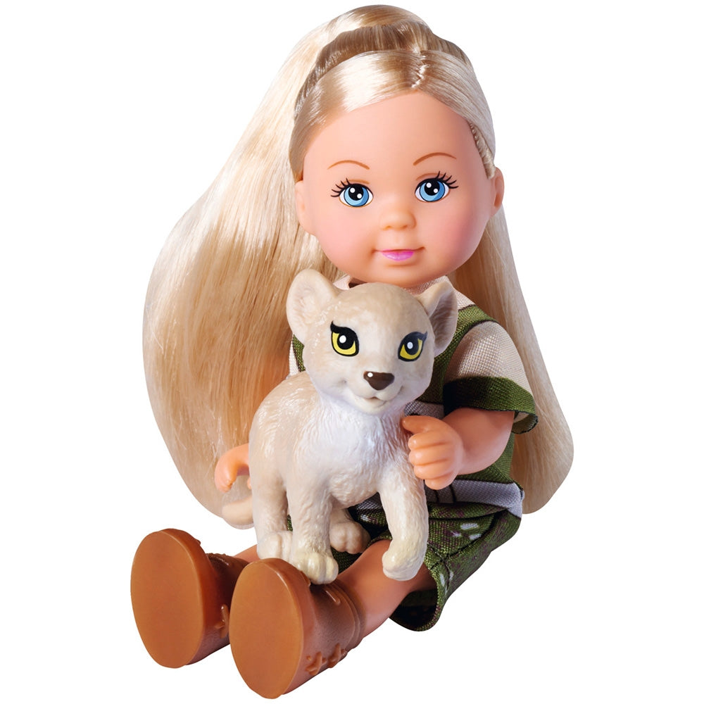 Papusa Simba Evi Love Safari 12 cm cu masinuta, animale si accesorii - gogobaby.ro