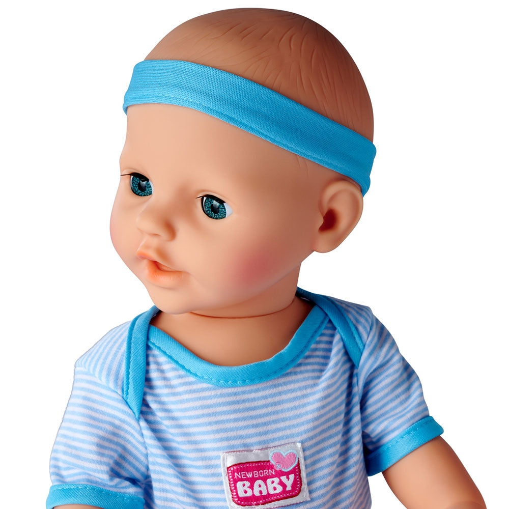 Papusa Simba New Born Baby, Baby Doll 43 cm cu accesorii albastru