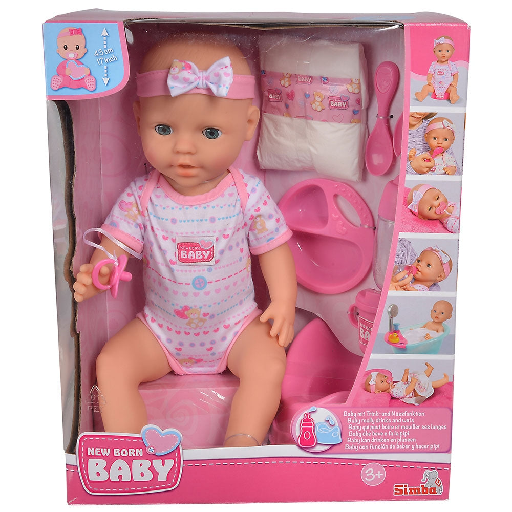 Papusa Simba New Born Baby, Baby Doll 43 cm cu accesorii