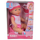 Papusa Simba New Born Baby 30 cm Bebe Darling cu olita si bavetica roz inchis