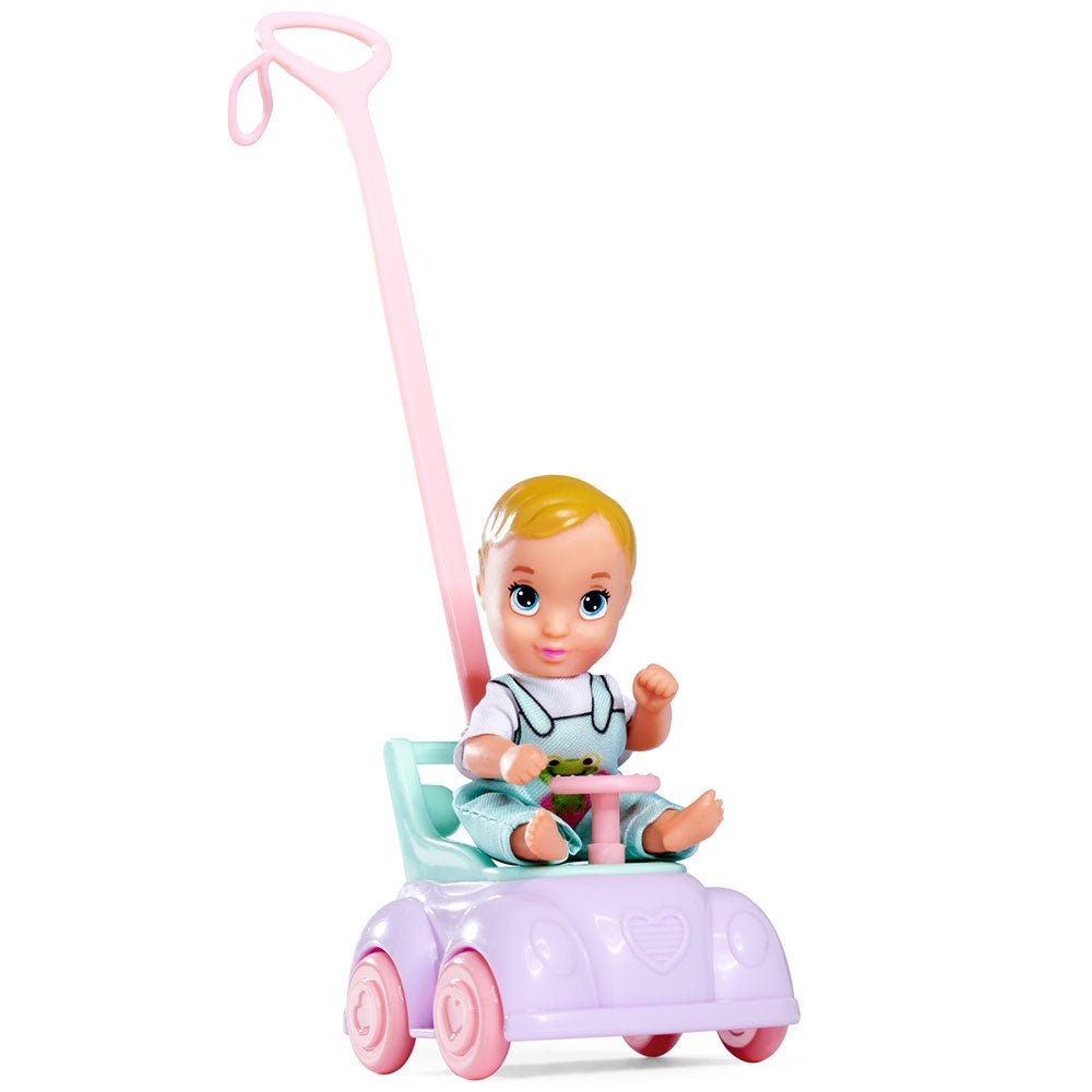 Papusa Simba Steffi Love Baby Car 29 cm cu figurina si accesorii