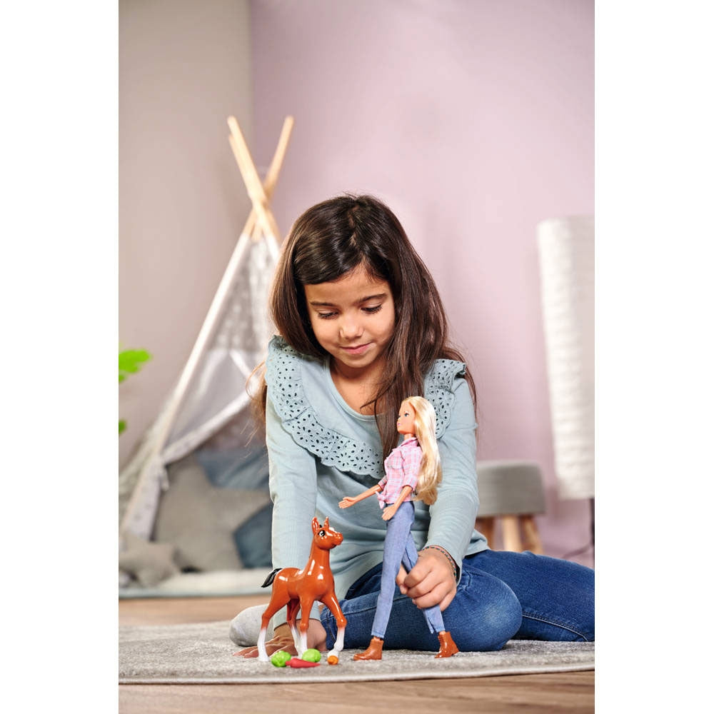 Papusa Simba Steffi Love Little Horse 29 cm cu figurina si accesorii