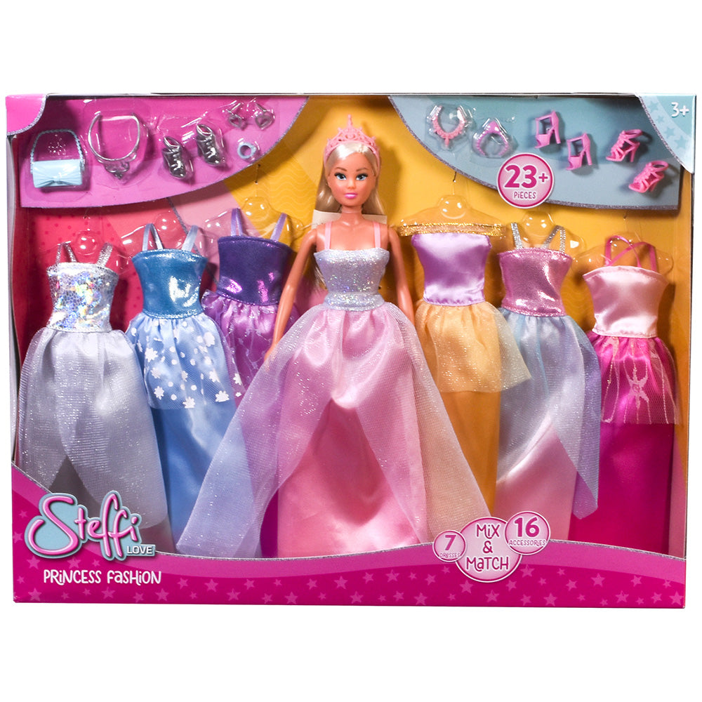 Papusa Simba Steffi Love Princess Fashion 29 cm cu 23 accesorii