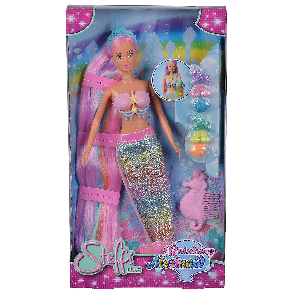 Papusa Simba Steffi Love Rainbow Mermaid 29 cm cu accesorii