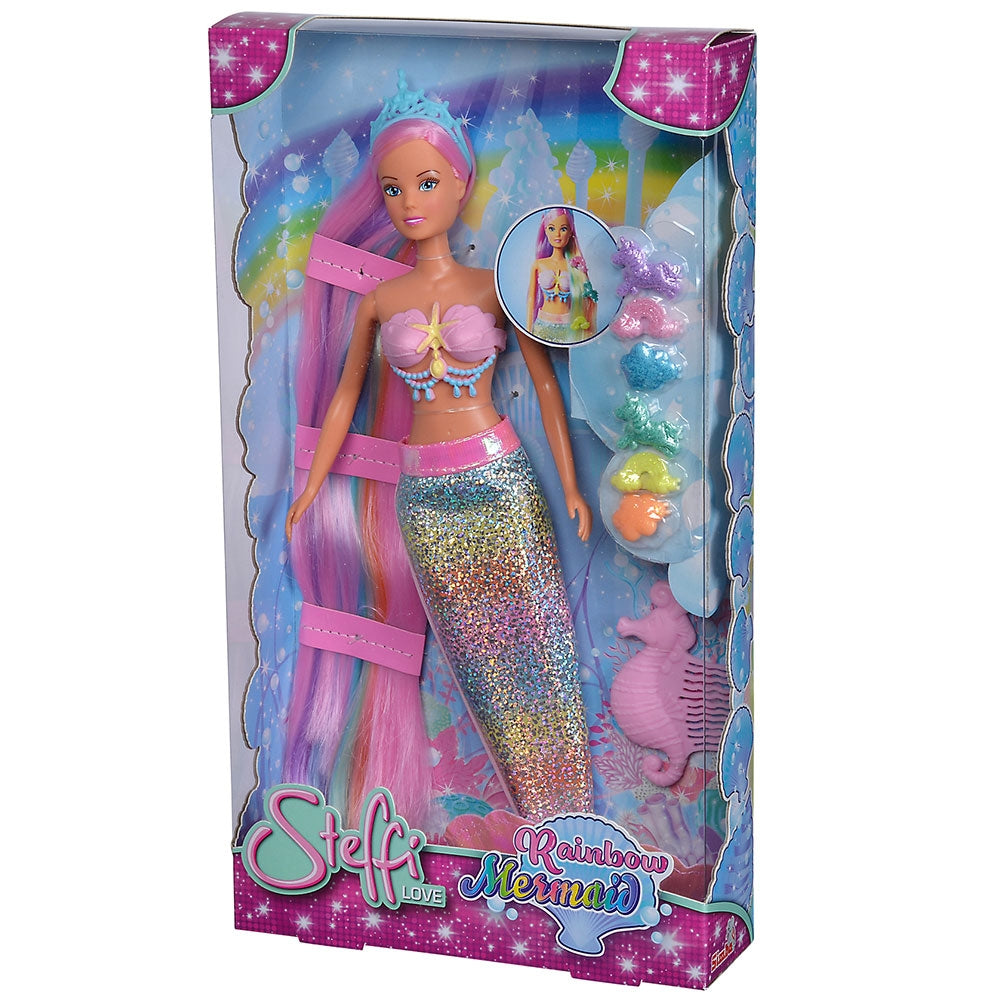 Papusa Simba Steffi Love Rainbow Mermaid 29 cm cu accesorii