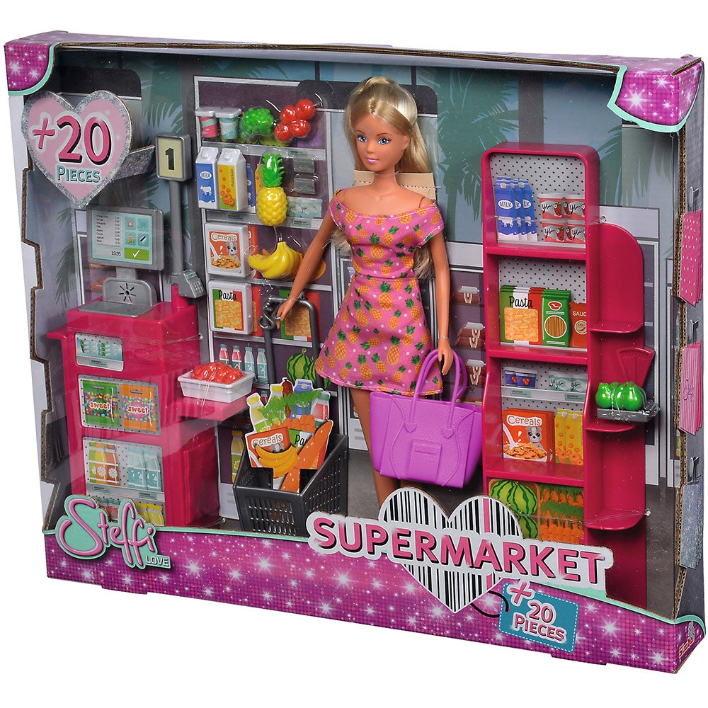Papusa Simba Steffi Love Supermarket 29 cm cu accesorii