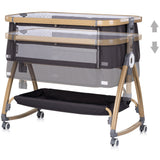 Patut co-sleeper Chipolino Charisma cu laterala culisanta charcoal wood