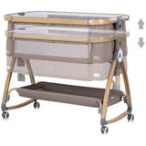 Patut co-sleeper Chipolino Charisma cu laterala culisanta latte wood