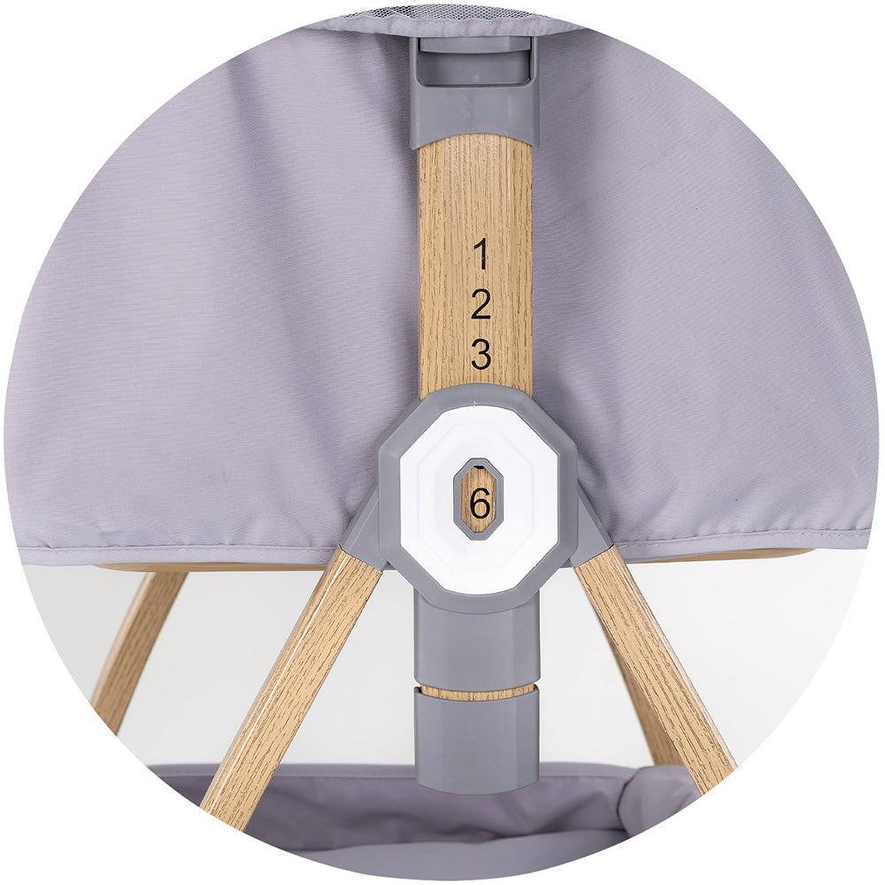 Patut co-sleeper Chipolino Charisma cu laterala culisanta platinum wood