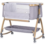 Patut co-sleeper Chipolino Charisma cu laterala culisanta platinum wood