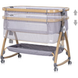 Patut co-sleeper Chipolino Charisma cu laterala culisanta platinum wood