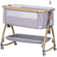 Patut co-sleeper Chipolino Charisma cu laterala culisanta platinum wood