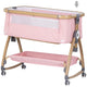 Patut co-sleeper Chipolino Charisma cu laterala culisanta powder pink wood