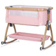 Patut co-sleeper Chipolino Charisma cu laterala culisanta powder pink wood