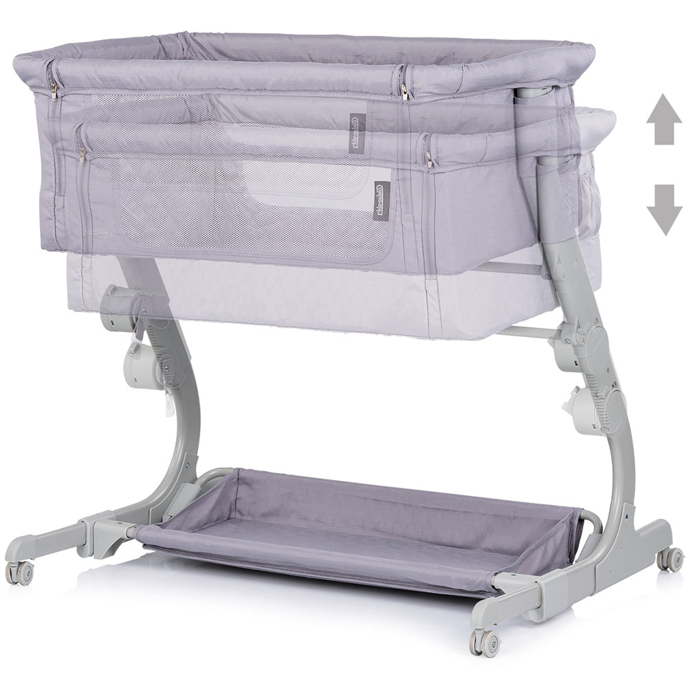 Patut co-sleeper Chipolino Eleganza cu laterala culisanta cloud