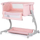 Patut co-sleeper Chipolino Eleganza cu laterala culisanta pink marshmallow
