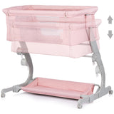 Patut co-sleeper Chipolino Eleganza cu laterala culisanta pink marshmallow