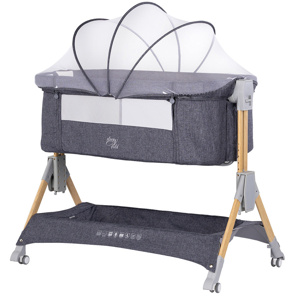Patut co-sleeper pliabil Chipolino SleepNFold charcoal