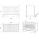 Patut copii din lemn Hubners Mara 120x60 cm alb cu sertar