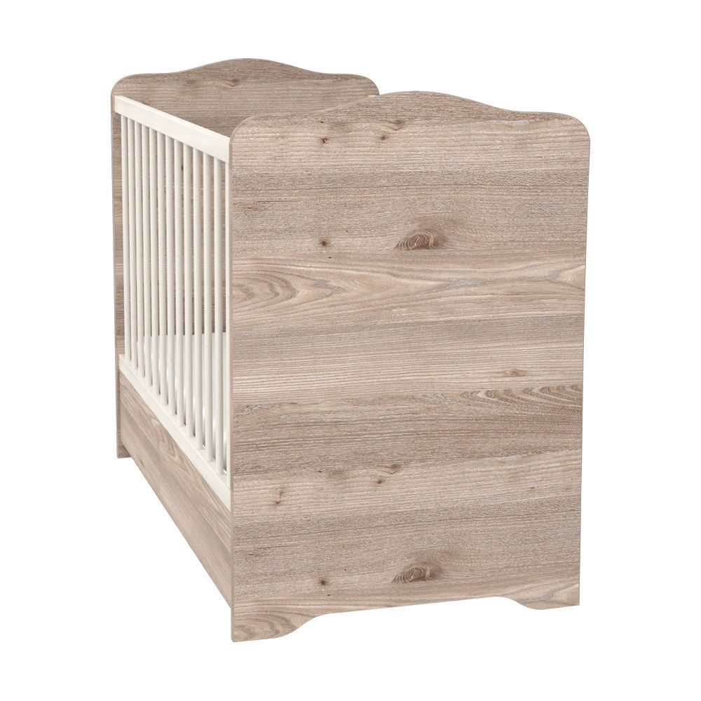 Patut copii din lemn cu sertar Hubners Sofia 120x60 cm crem nisip - gogobaby.ro