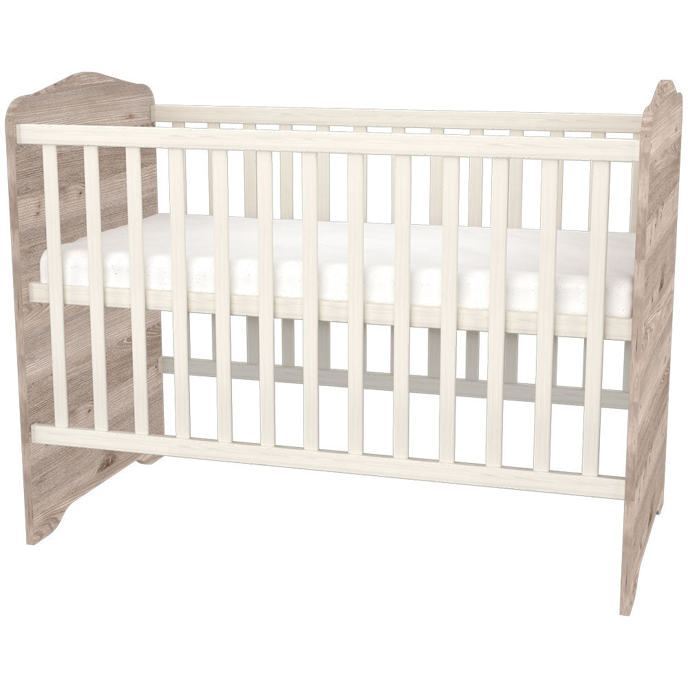 Patut copii din lemn cu sertar Hubners Sofia 120x60 cm crem nisip - gogobaby.ro