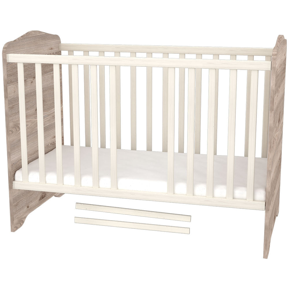 Patut copii din lemn cu sertar Hubners Sofia 120x60 cm crem nisip - gogobaby.ro