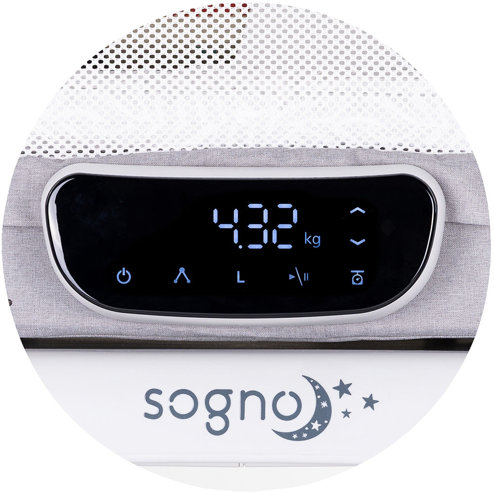 Patut cu leganare si cantar integrat Chipolino Sogno 2 in 1 grey