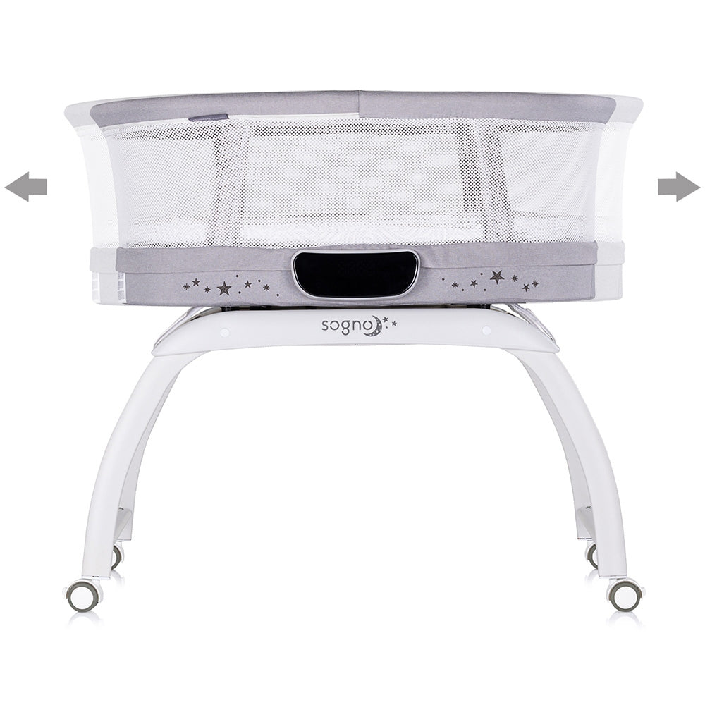 Patut cu leganare si cantar integrat Chipolino Sogno 2 in 1 grey