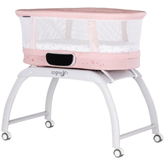 Patut cu leganare si cantar integrat Chipolino Sogno 2 in 1 pink