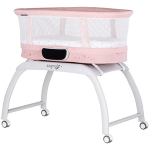 Patut cu leganare si cantar integrat Chipolino Sogno 2 in 1 pink