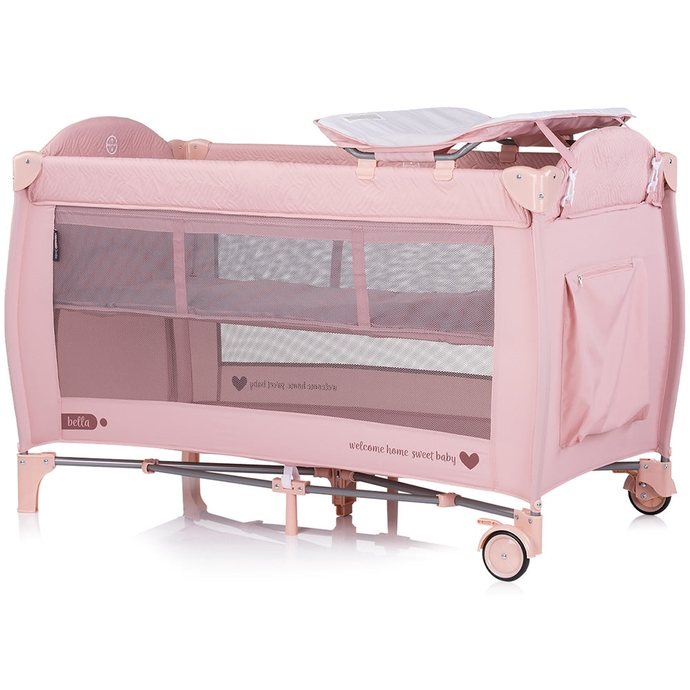 Patut pliabil Chipolino Bella pink marshmallow