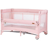 Patut pliabil Chipolino Glory cu laterala culisanta pink marshmallow