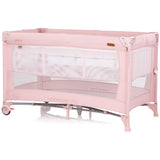 Patut pliabil Chipolino Glory cu laterala culisanta pink marshmallow