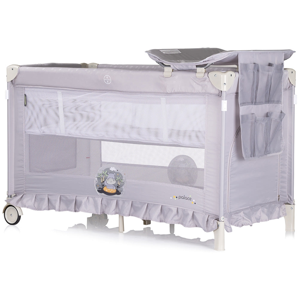 Patut pliabil Chipolino Palace Hippo grey